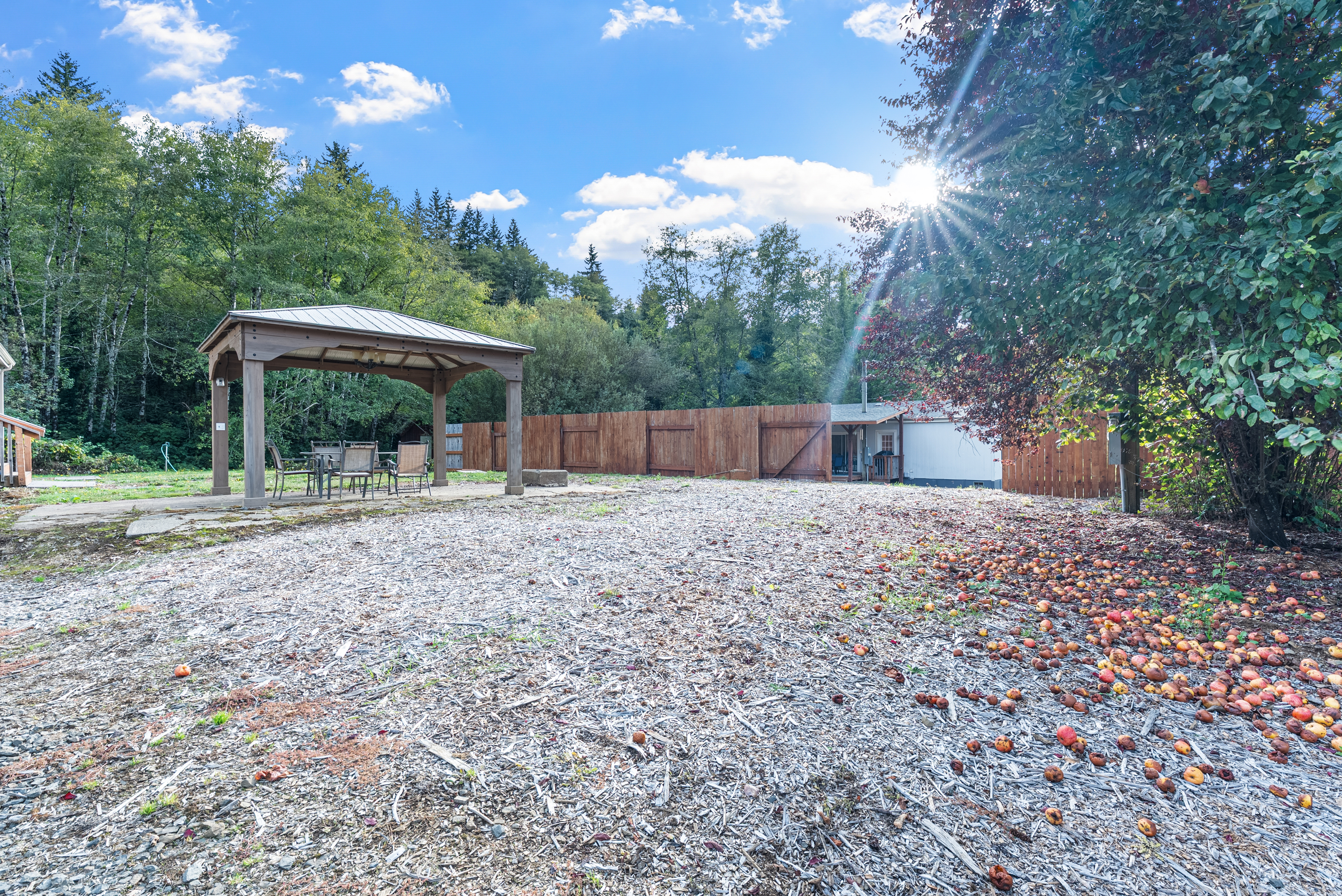 Portland real estate exterior backyard gazebo photography