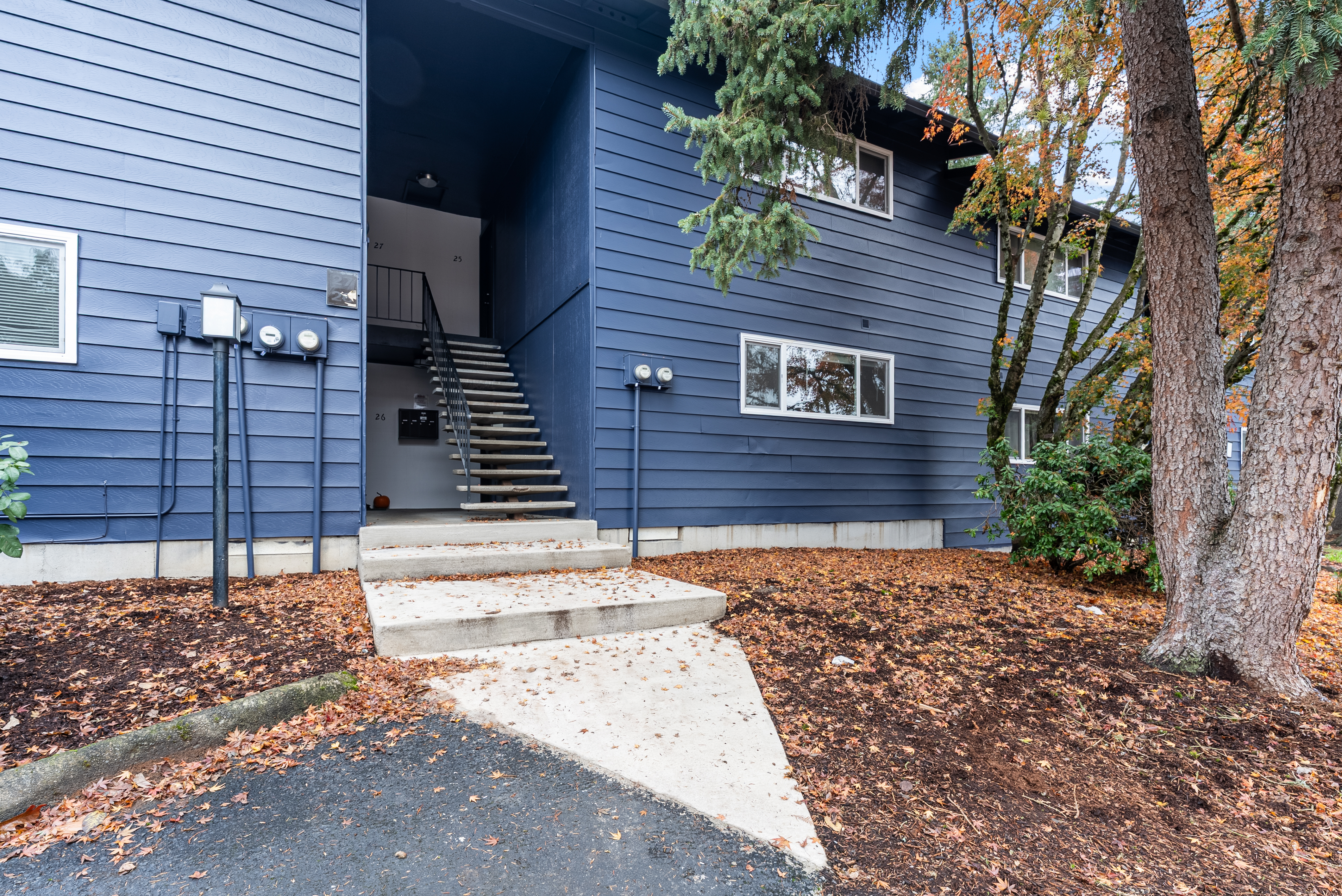 Portland apartment patio exterior real estate photography