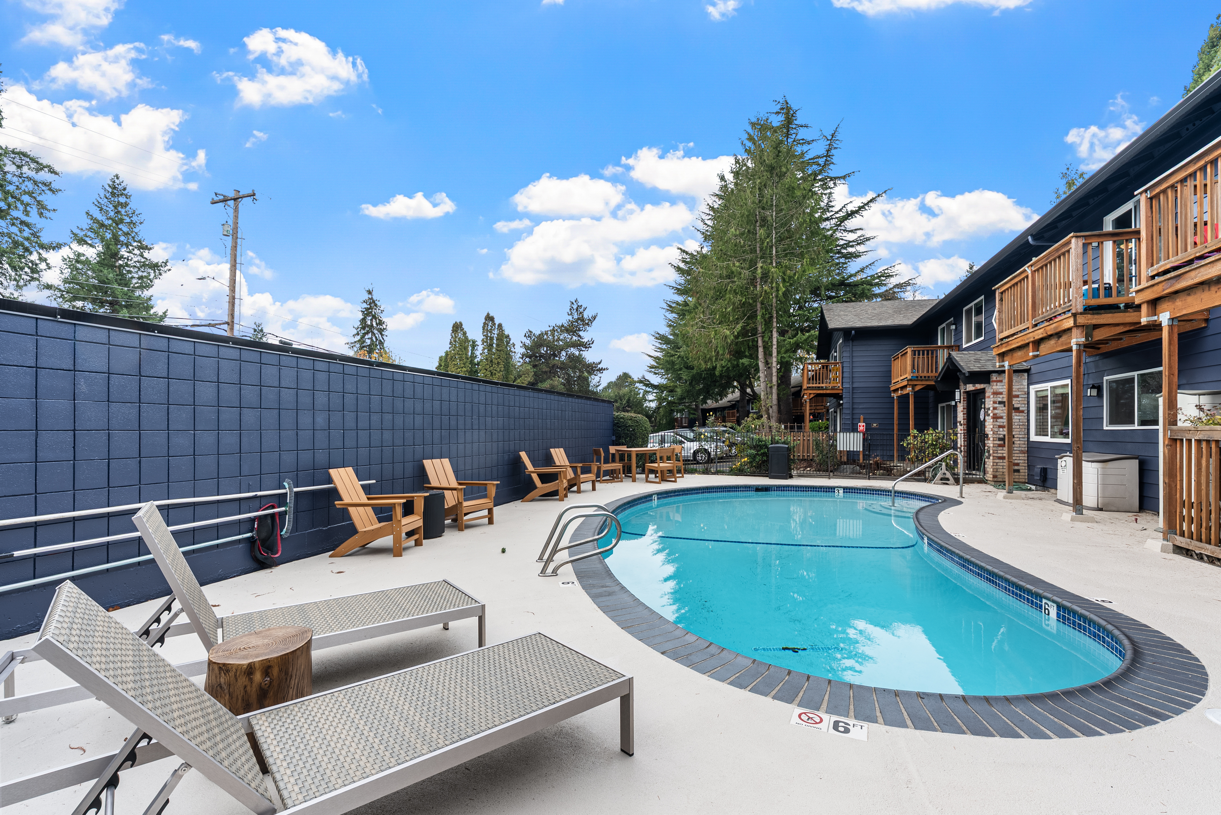 Portland apartment outdoor pool real estate photography