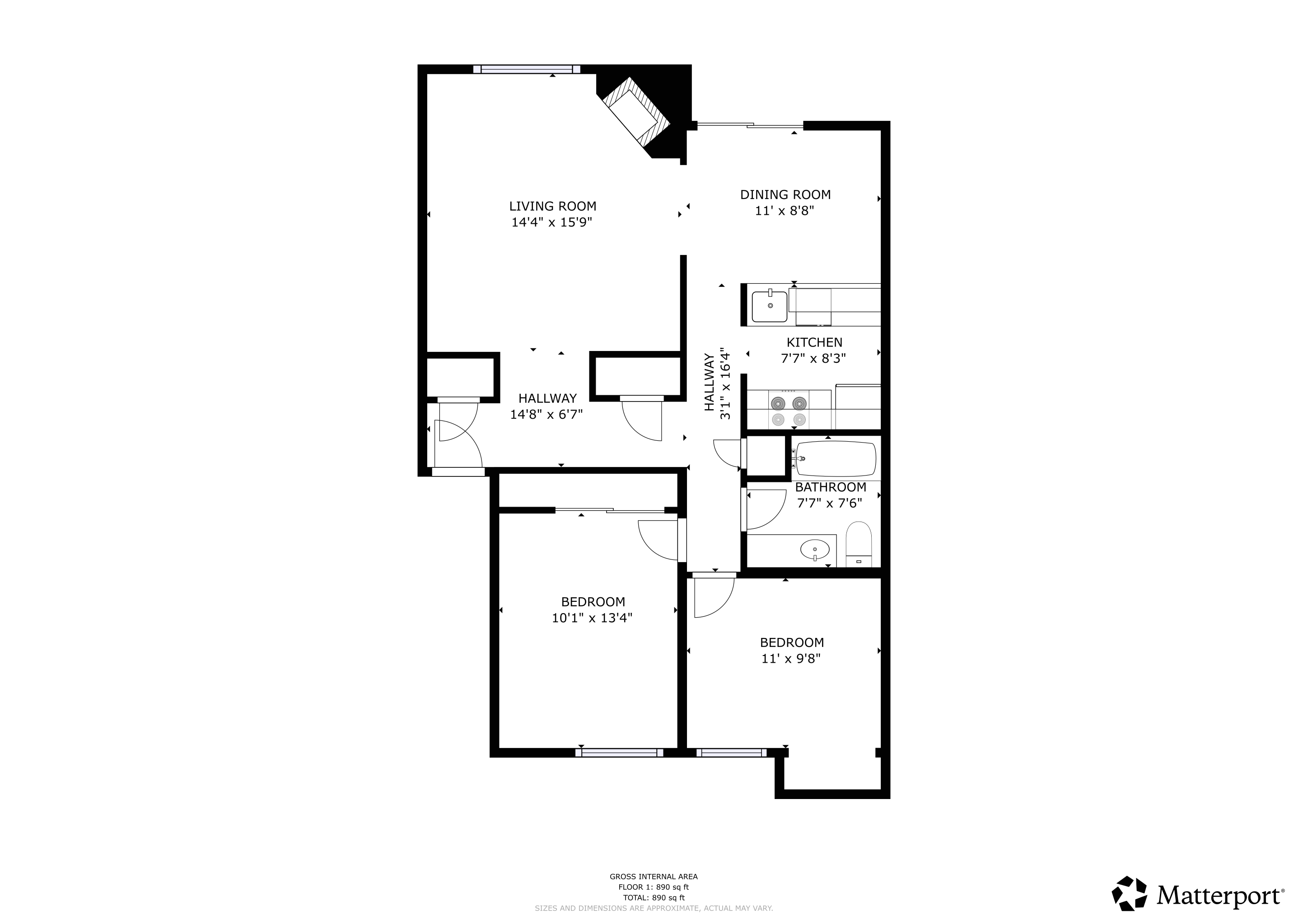 Greenway Square Apartments Unit 5 floor plan Portland Oregon