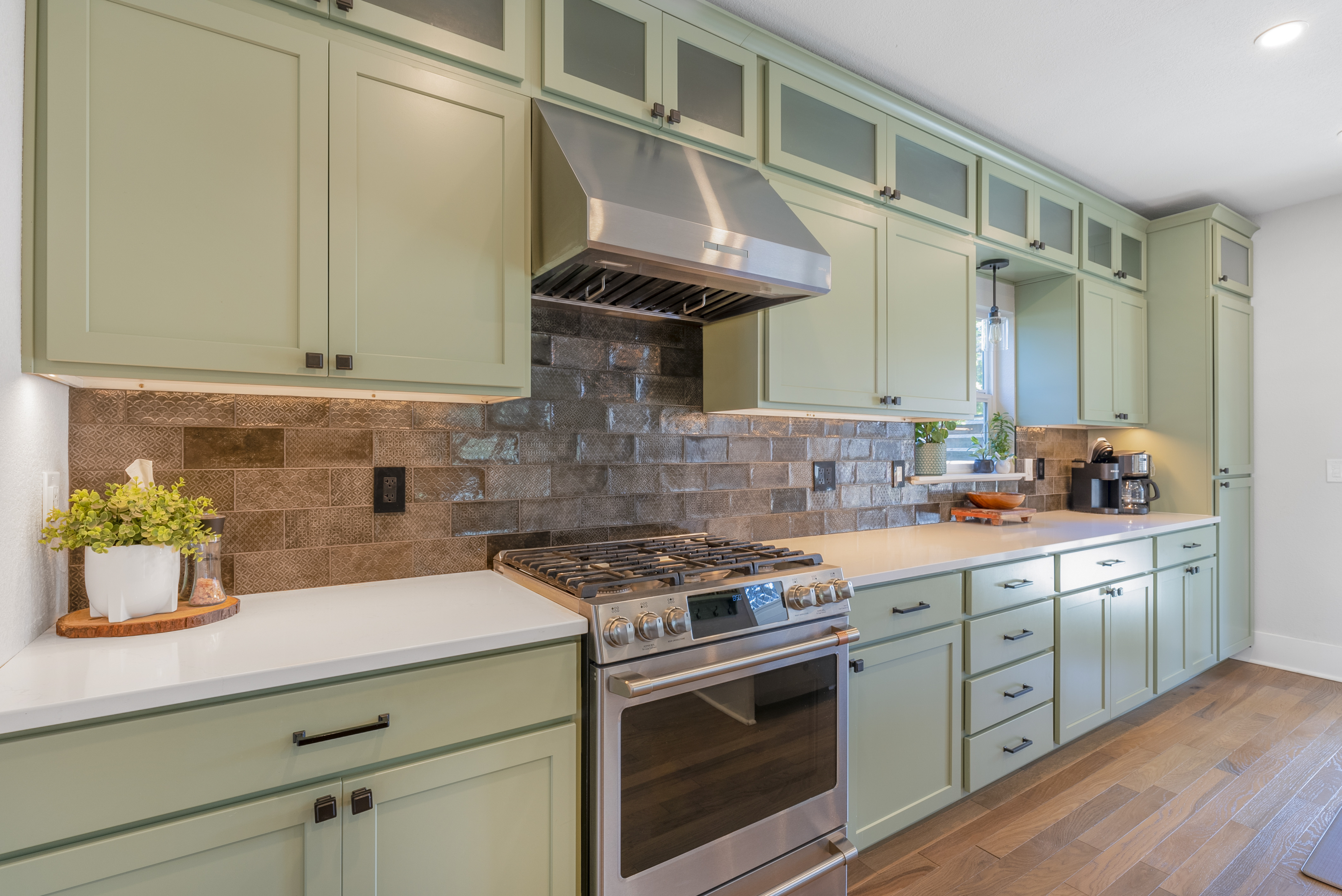 Portland real estate kitchen sage cabinets interior photography